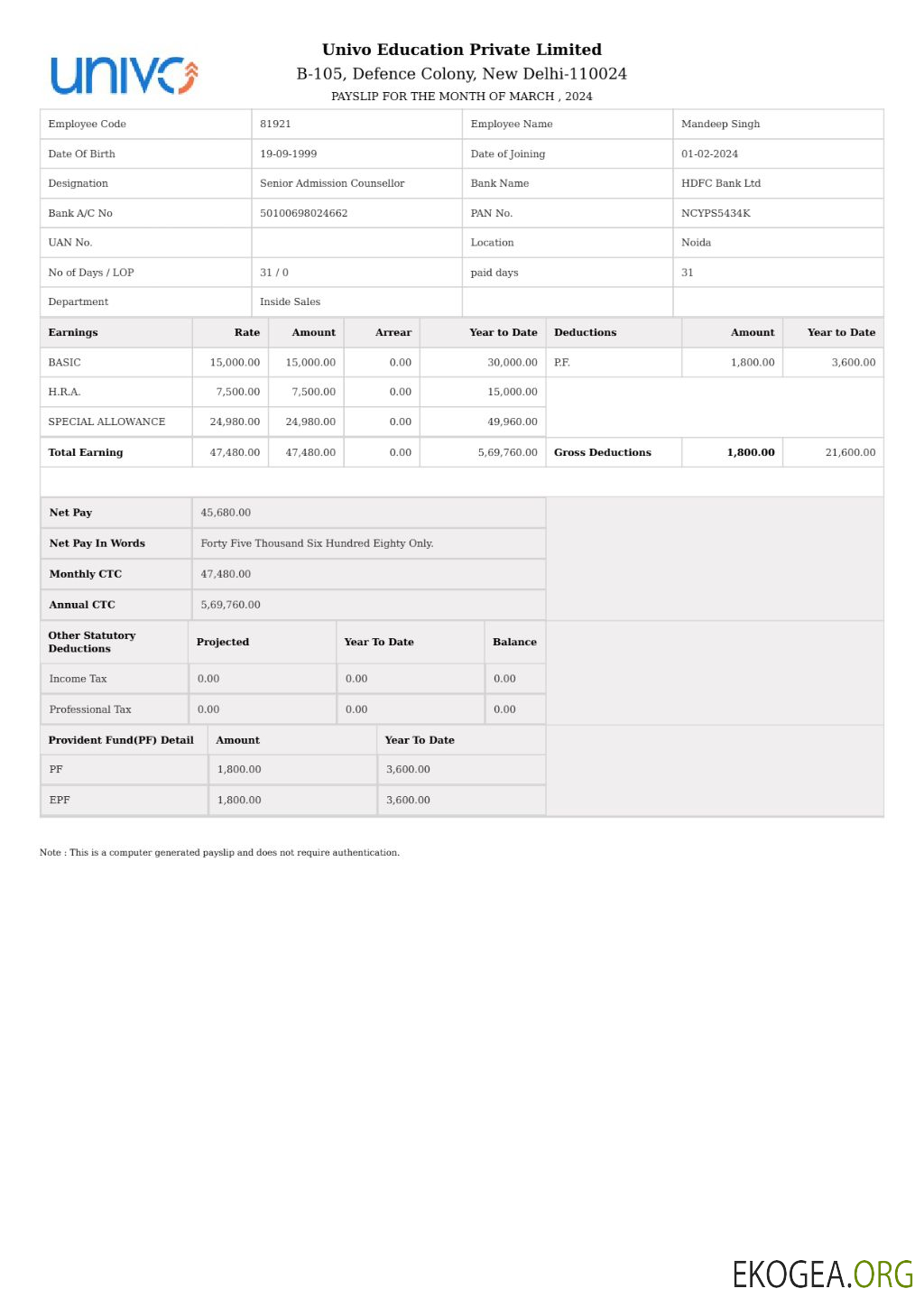 Modèle de fiche de paie Univo Education aux formats Word et PDF.pdf, 1